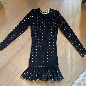 Ronny Kobo Black Polk a dot Dress